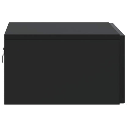 vidaXL Wall-Mounted Bedside Cabinet Black 49 x 34.5 x 20 cm