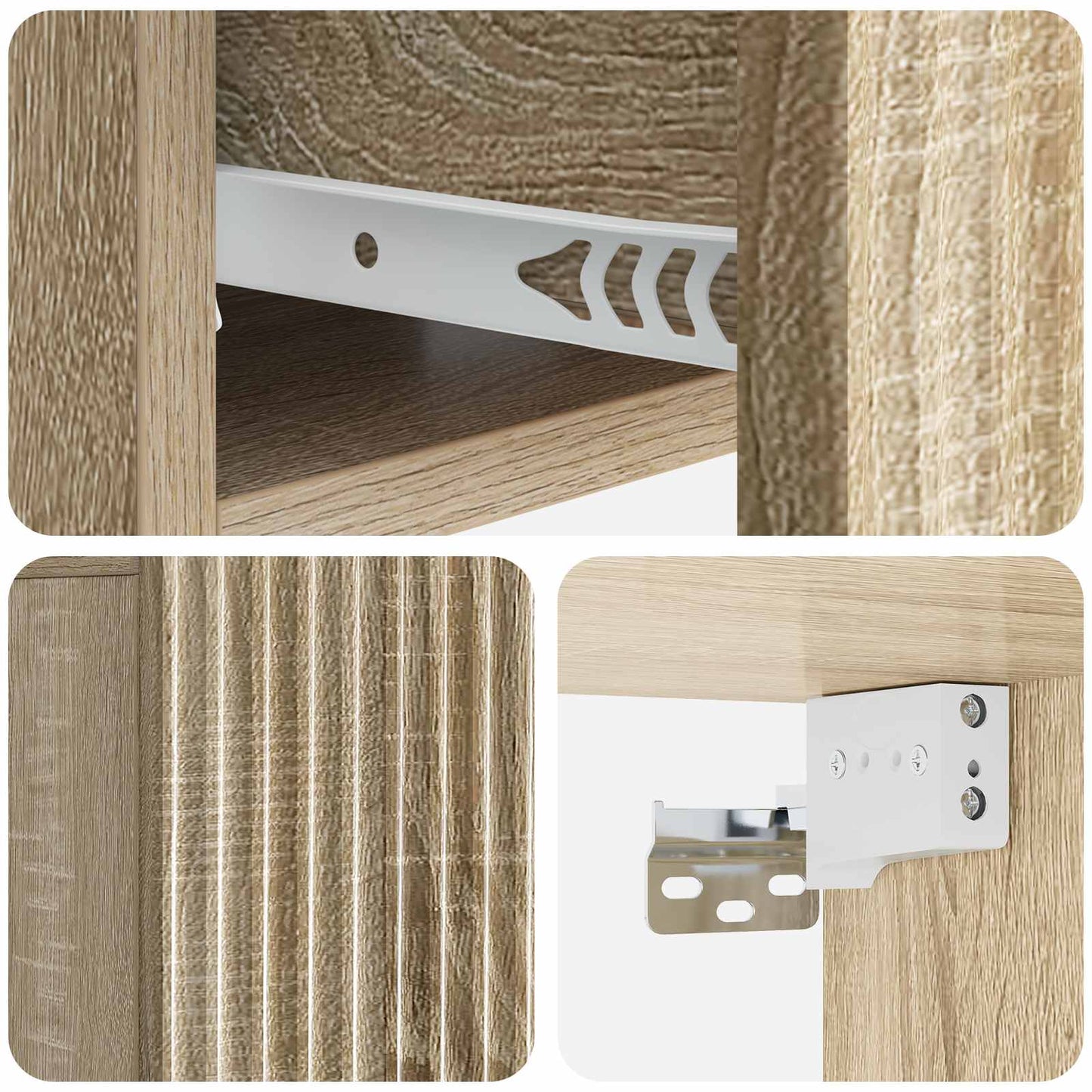 vidaXL Wall-Mounted Bedside Cabinet Sonoma Oak 49 x 34.5 x 20 cm