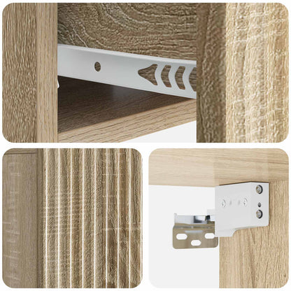 vidaXL Wall-Mounted Bedside Cabinet Sonoma Oak 49 x 34.5 x 20 cm