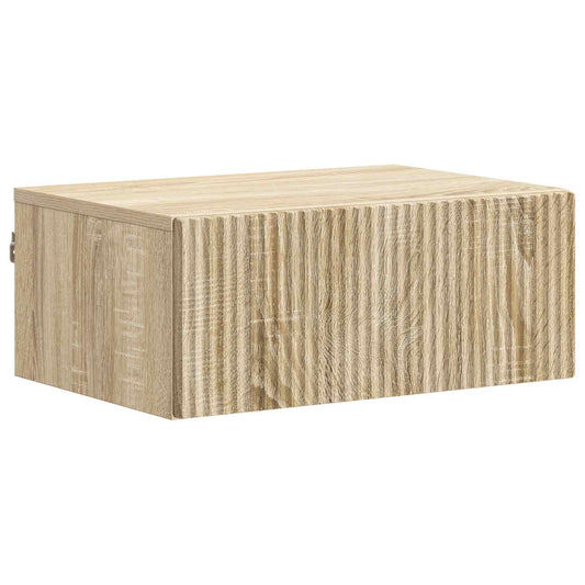 vidaXL Wall-Mounted Bedside Cabinet Sonoma Oak 49 x 34.5 x 20 cm
