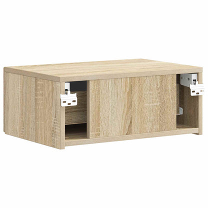 vidaXL Wall-Mounted Bedside Cabinet Sonoma Oak 49 x 34.5 x 20 cm