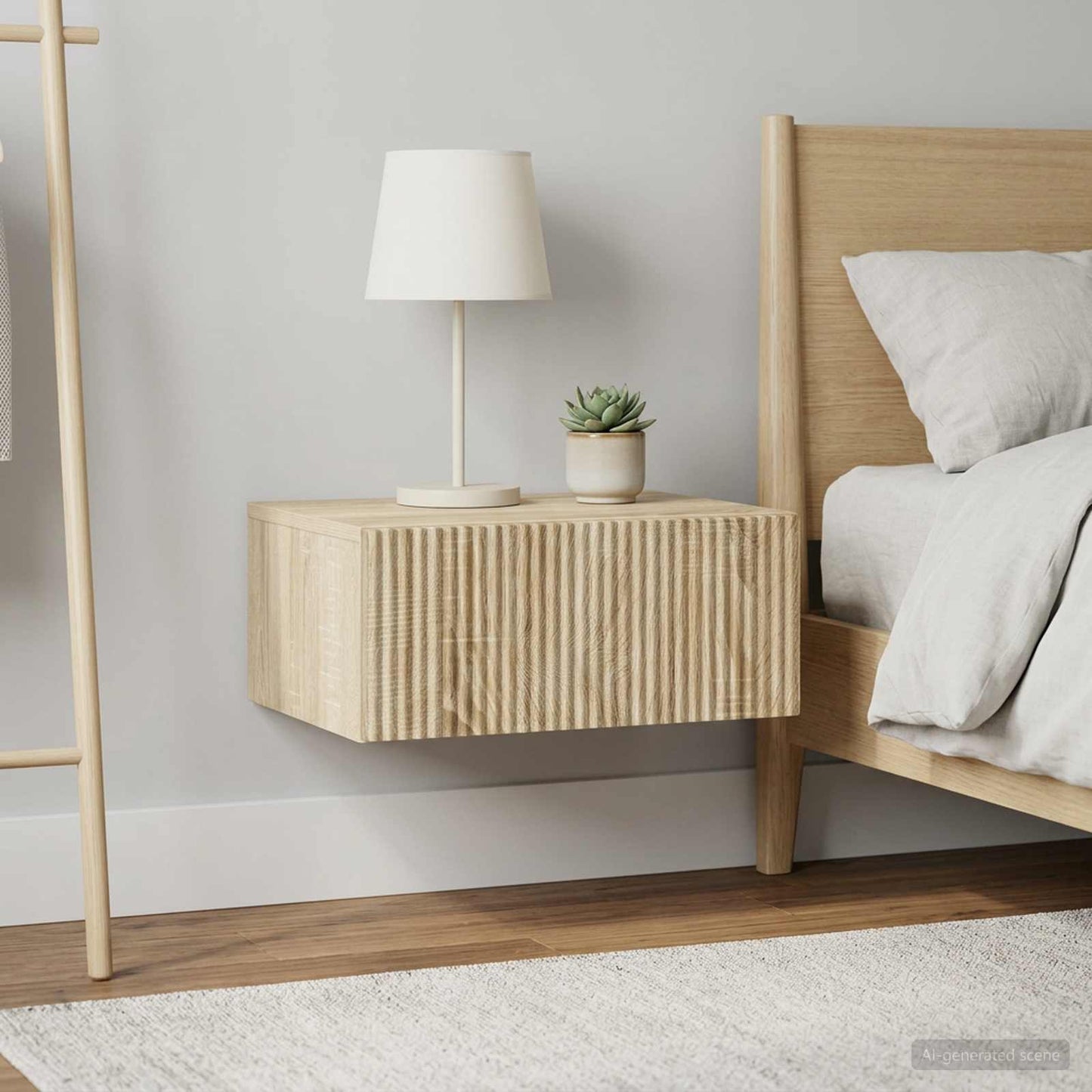 vidaXL Wall-Mounted Bedside Cabinet 2 pcs Sonoma Oak 49 x 34.5 x 20 cm