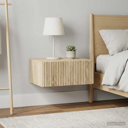 vidaXL Wall-Mounted Bedside Cabinet 2 pcs Sonoma Oak 49 x 34.5 x 20 cm