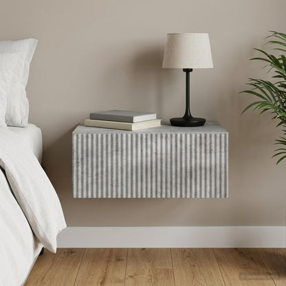 vidaXL Wall-Mounted Bedside Cabinet Concrete Grey 49 x 34.5 x 20 cm