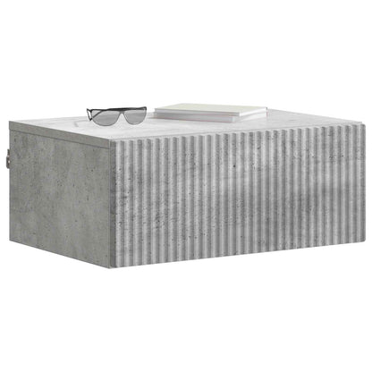 vidaXL Wall-Mounted Bedside Cabinet Concrete Grey 49 x 34.5 x 20 cm