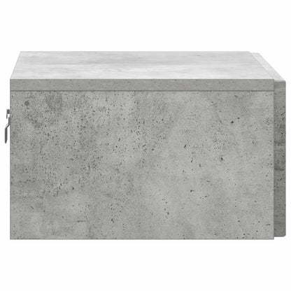 vidaXL Wall-Mounted Bedside Cabinet Concrete Grey 49 x 34.5 x 20 cm