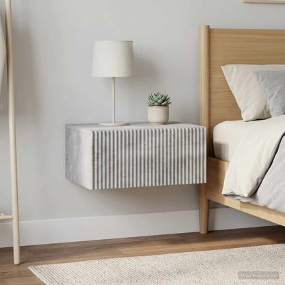 vidaXL Wall-Mounted Bedside Cabinet with Drawer 2 pcs Concrete Grey