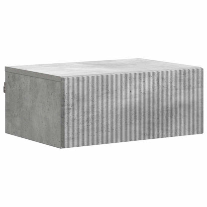 vidaXL Wall-Mounted Bedside Cabinet with Drawer 2 pcs Concrete Grey