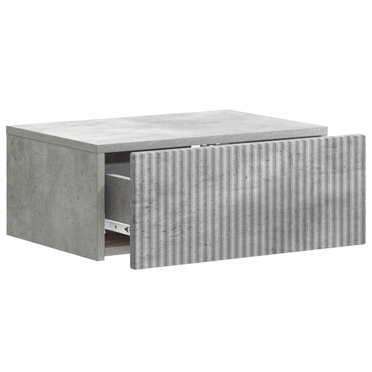 vidaXL Wall-Mounted Bedside Cabinet with Drawer 2 pcs Concrete Grey
