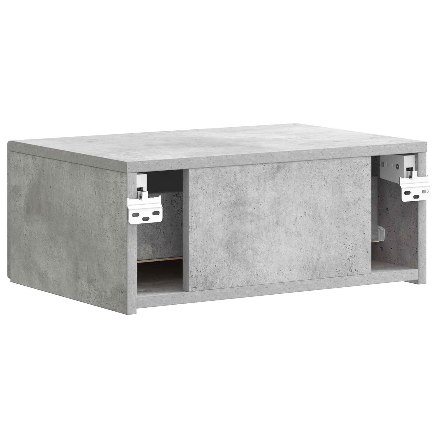 vidaXL Wall-Mounted Bedside Cabinet with Drawer 2 pcs Concrete Grey