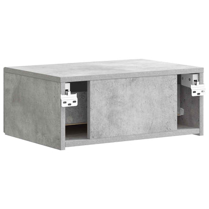 vidaXL Wall-Mounted Bedside Cabinet with Drawer 2 pcs Concrete Grey