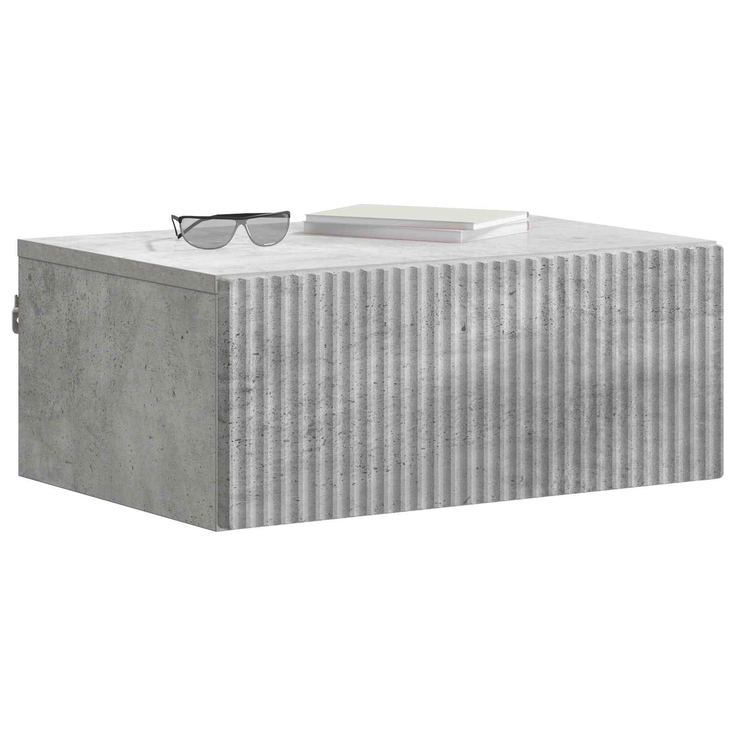 vidaXL Wall-Mounted Bedside Cabinet with Drawer 2 pcs Concrete Grey