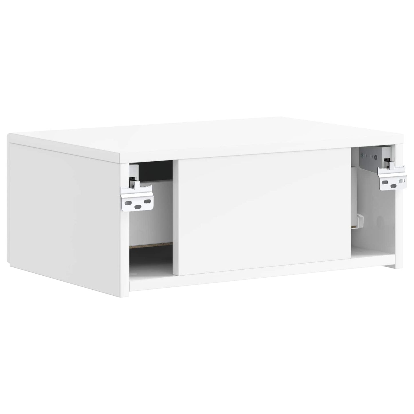 vidaXL Wall-Mounted Bedside Cabinet High Gloss White 49 x 34.5 x 20 cm