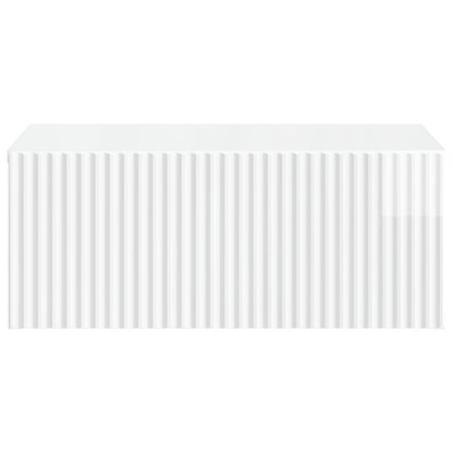 vidaXL Wall-Mounted Bedside Cabinet High Gloss White 49 x 34.5 x 20 cm