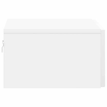 vidaXL Wall-Mounted Bedside Cabinet High Gloss White 49 x 34.5 x 20 cm