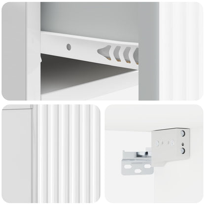 vidaXL Wall-Mounted Bedside Cabinet with Drawer 2 pcs High Gloss White