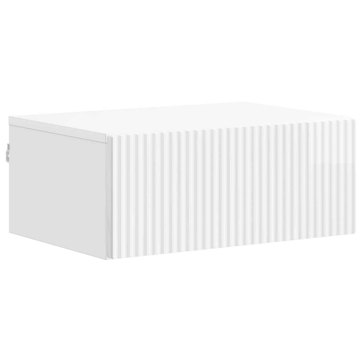 vidaXL Wall-Mounted Bedside Cabinet with Drawer 2 pcs High Gloss White