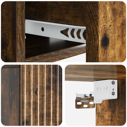 vidaXL Wall-Mounted Bedside Cabinet Smoked Oak 49 x 34.5 x 20 cm