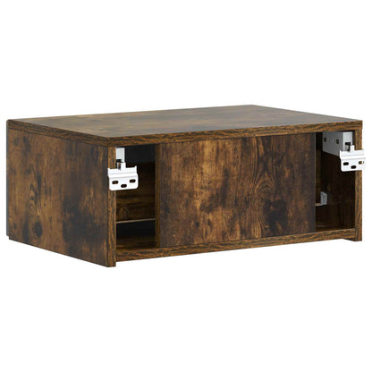 vidaXL Wall-Mounted Bedside Cabinet Smoked Oak 49 x 34.5 x 20 cm