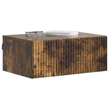 vidaXL Wall-Mounted Bedside Cabinet Smoked Oak 49 x 34.5 x 20 cm