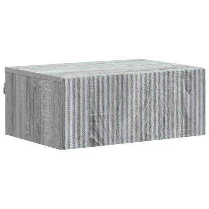 vidaXL Wall-Mounted Bedside Cabinet Grey Sonoma 49 x 34.5 x 20 cm