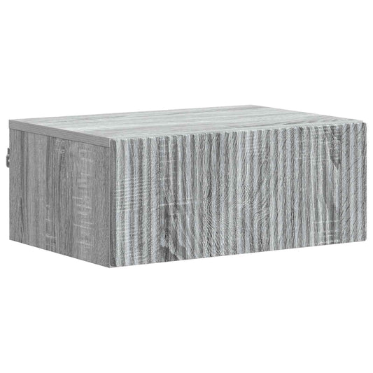 vidaXL Wall-Mounted Bedside Cabinet Grey Sonoma 49 x 34.5 x 20 cm