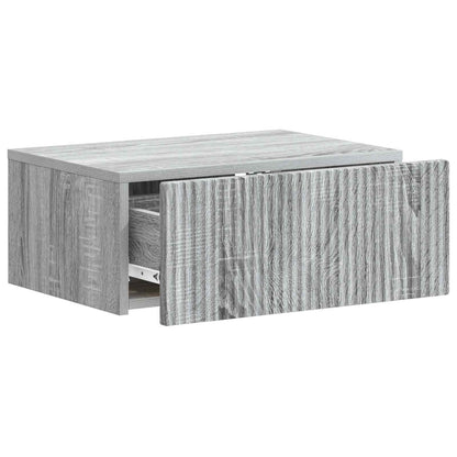 vidaXL Wall-Mounted Bedside Cabinet Grey Sonoma 49 x 34.5 x 20 cm