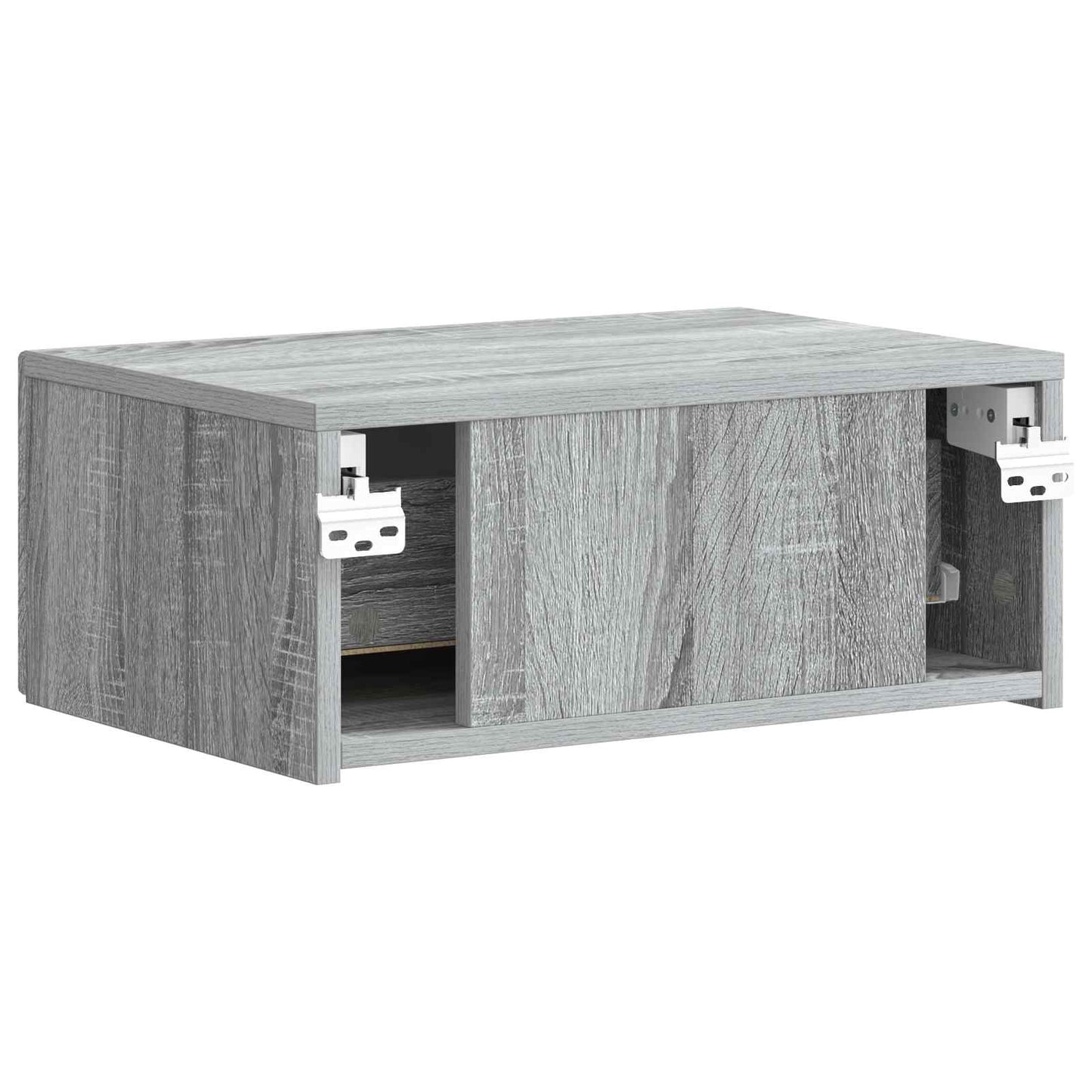 vidaXL Wall-Mounted Bedside Cabinet Grey Sonoma 49 x 34.5 x 20 cm
