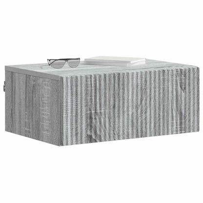 vidaXL Wall-Mounted Bedside Cabinet Grey Sonoma 49 x 34.5 x 20 cm