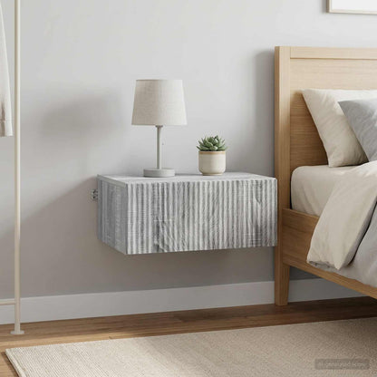vidaXL Wall-Mounted Bedside Cabinet 2 pcs Grey Sonoma Engineered Wood