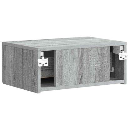 vidaXL Wall-Mounted Bedside Cabinet 2 pcs Grey Sonoma Engineered Wood
