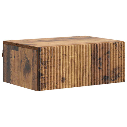 vidaXL Wall-Mounted Bedside Cabinet 2 pcs Old Wood 49 x 34.5 x 20 cm