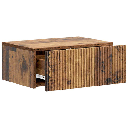 vidaXL Wall-Mounted Bedside Cabinet 2 pcs Old Wood 49 x 34.5 x 20 cm