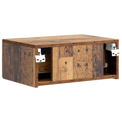 vidaXL Wall-Mounted Bedside Cabinet 2 pcs Old Wood 49 x 34.5 x 20 cm