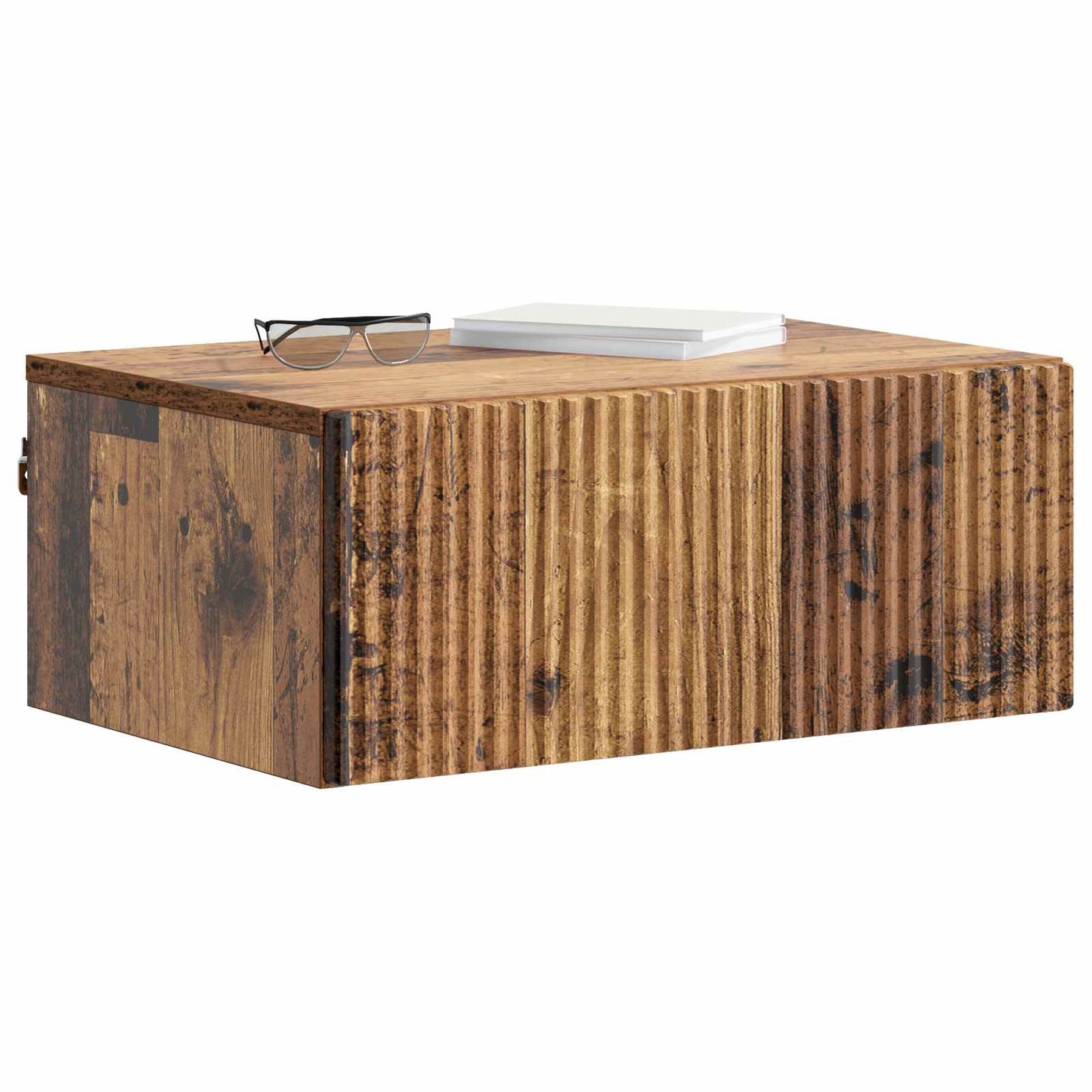 vidaXL Wall-Mounted Bedside Cabinet 2 pcs Old Wood 49 x 34.5 x 20 cm