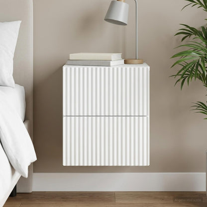 vidaXL Wall-Mounted Bedside Cabinet White 33 x 34.5 x 40 cm