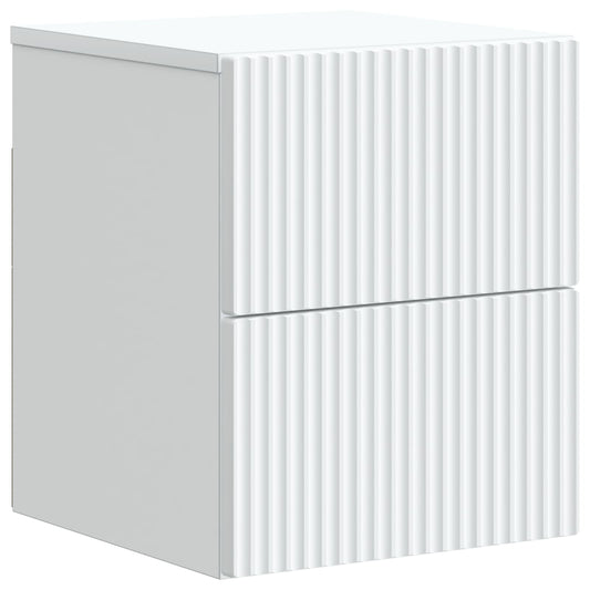 vidaXL Wall-Mounted Bedside Cabinet White 33 x 34.5 x 40 cm