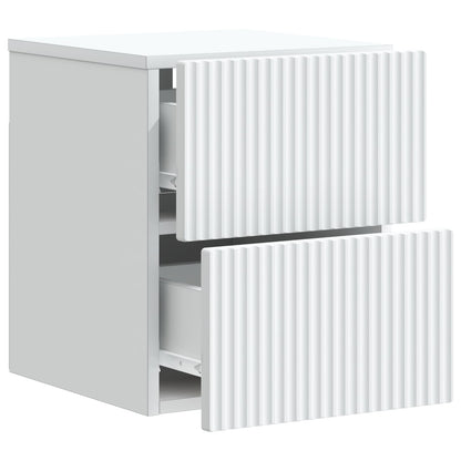 vidaXL Wall-Mounted Bedside Cabinet White 33 x 34.5 x 40 cm