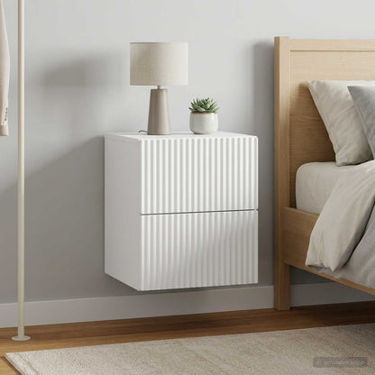 vidaXL Wall-Mounted Bedside Cabinet 2 pcs White 33 x 34.5 x 40 cm