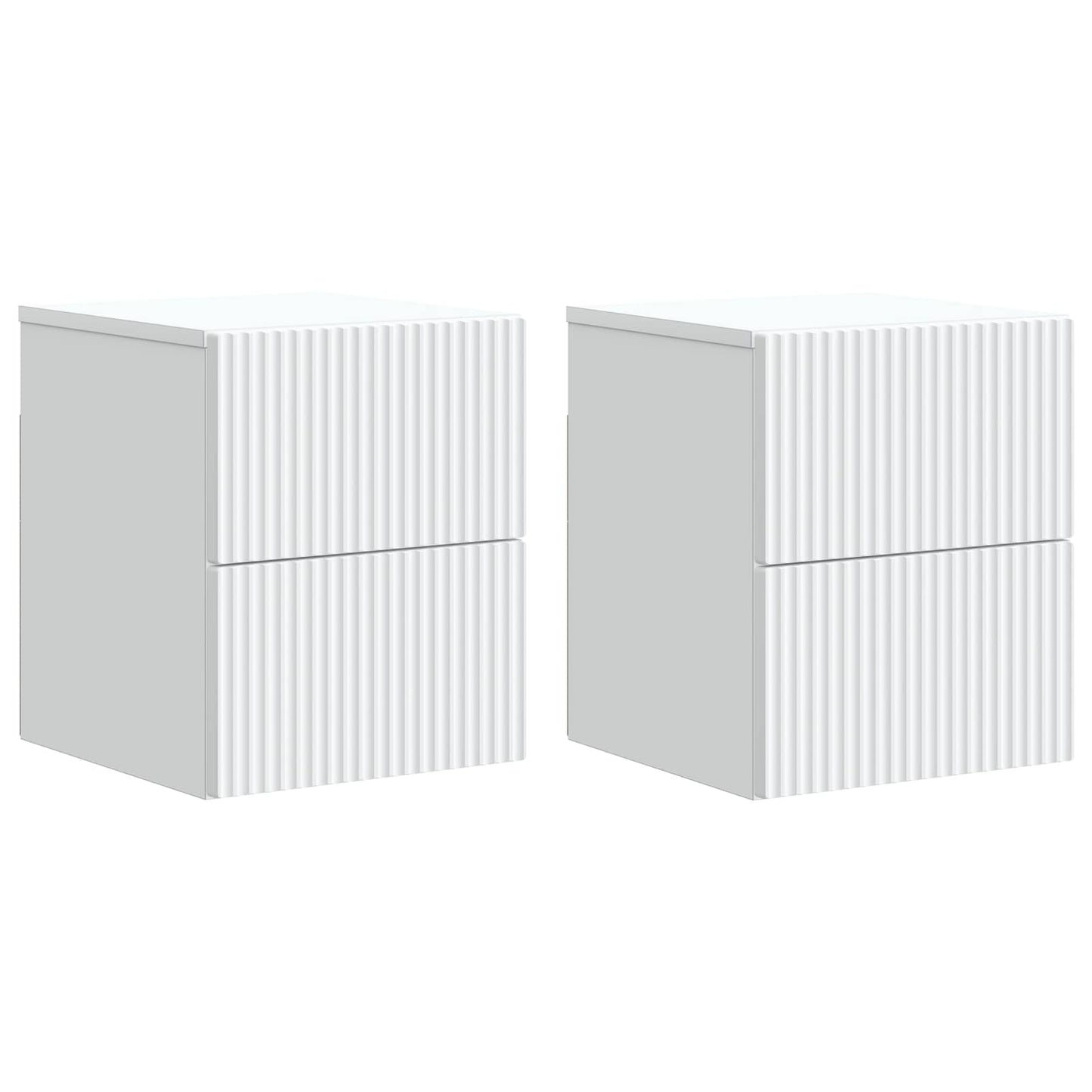 vidaXL Wall-Mounted Bedside Cabinet 2 pcs White 33 x 34.5 x 40 cm
