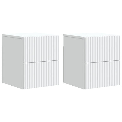 vidaXL Wall-Mounted Bedside Cabinet 2 pcs White 33 x 34.5 x 40 cm