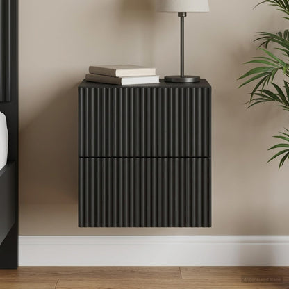 vidaXL Wall-Mounted Bedside Cabinet Black 33 x 34.5 x 40 cm