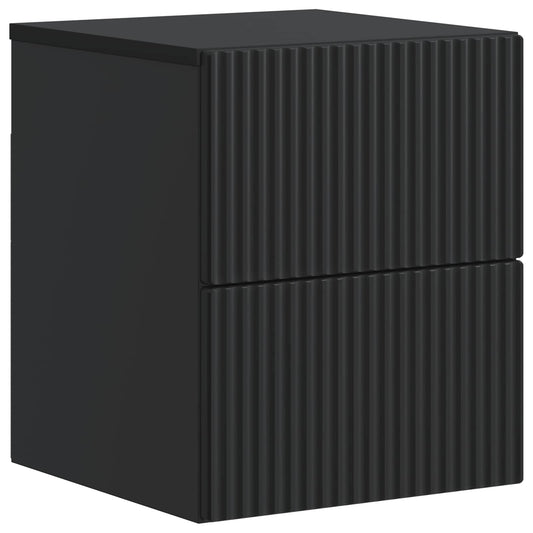 vidaXL Wall-Mounted Bedside Cabinet Black 33 x 34.5 x 40 cm
