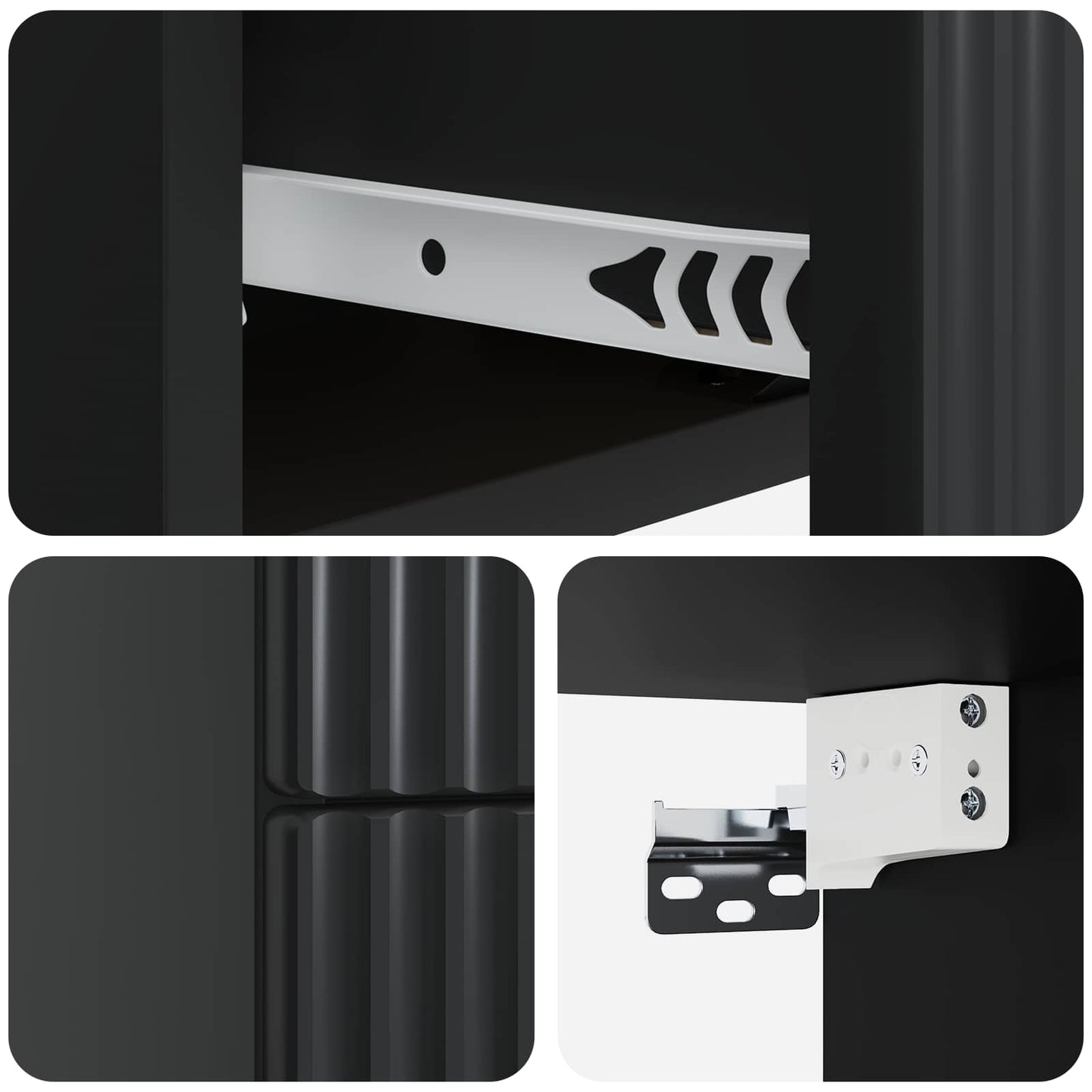 vidaXL Wall-Mounted Bedside Cabinet 2 pcs Black 33 x 34.5 x 40 cm