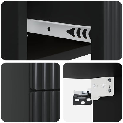 vidaXL Wall-Mounted Bedside Cabinet 2 pcs Black 33 x 34.5 x 40 cm