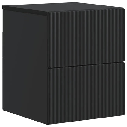 vidaXL Wall-Mounted Bedside Cabinet 2 pcs Black 33 x 34.5 x 40 cm
