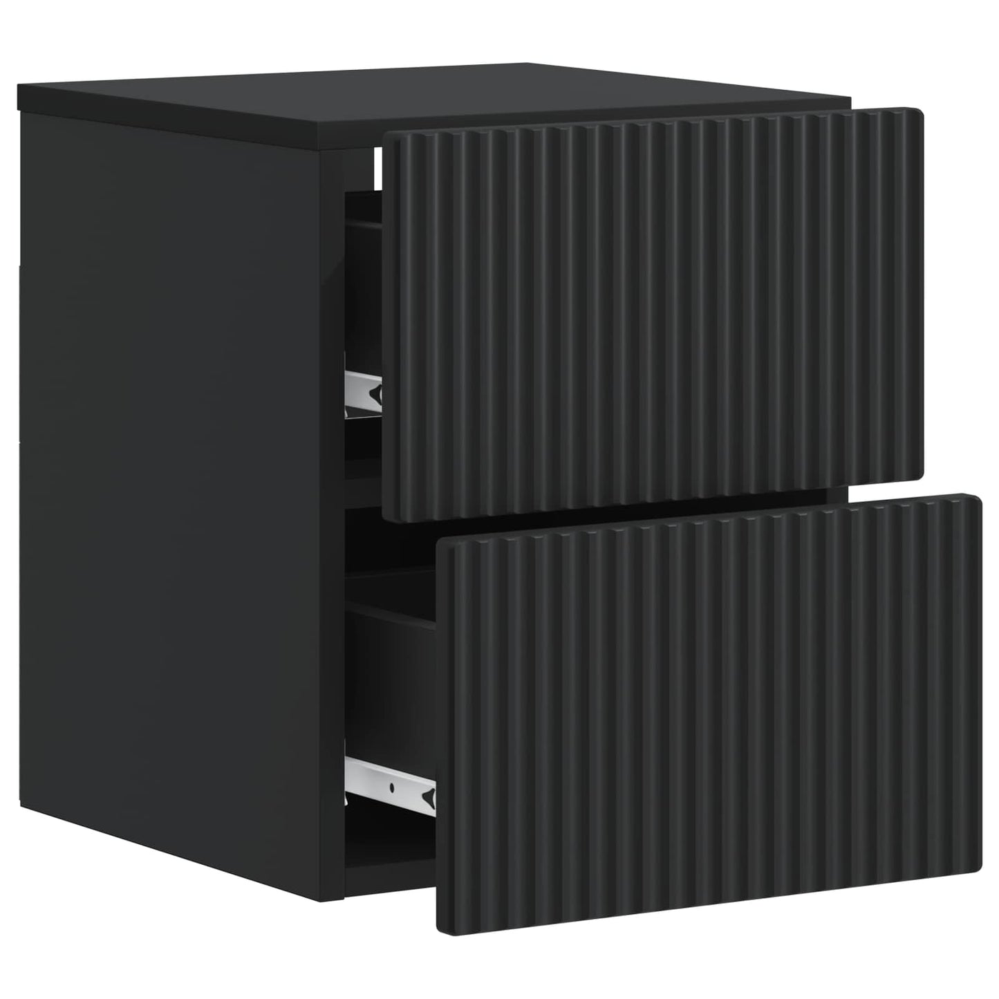 vidaXL Wall-Mounted Bedside Cabinet 2 pcs Black 33 x 34.5 x 40 cm