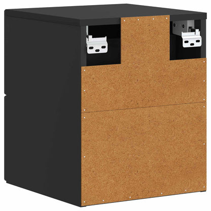 vidaXL Wall-Mounted Bedside Cabinet 2 pcs Black 33 x 34.5 x 40 cm