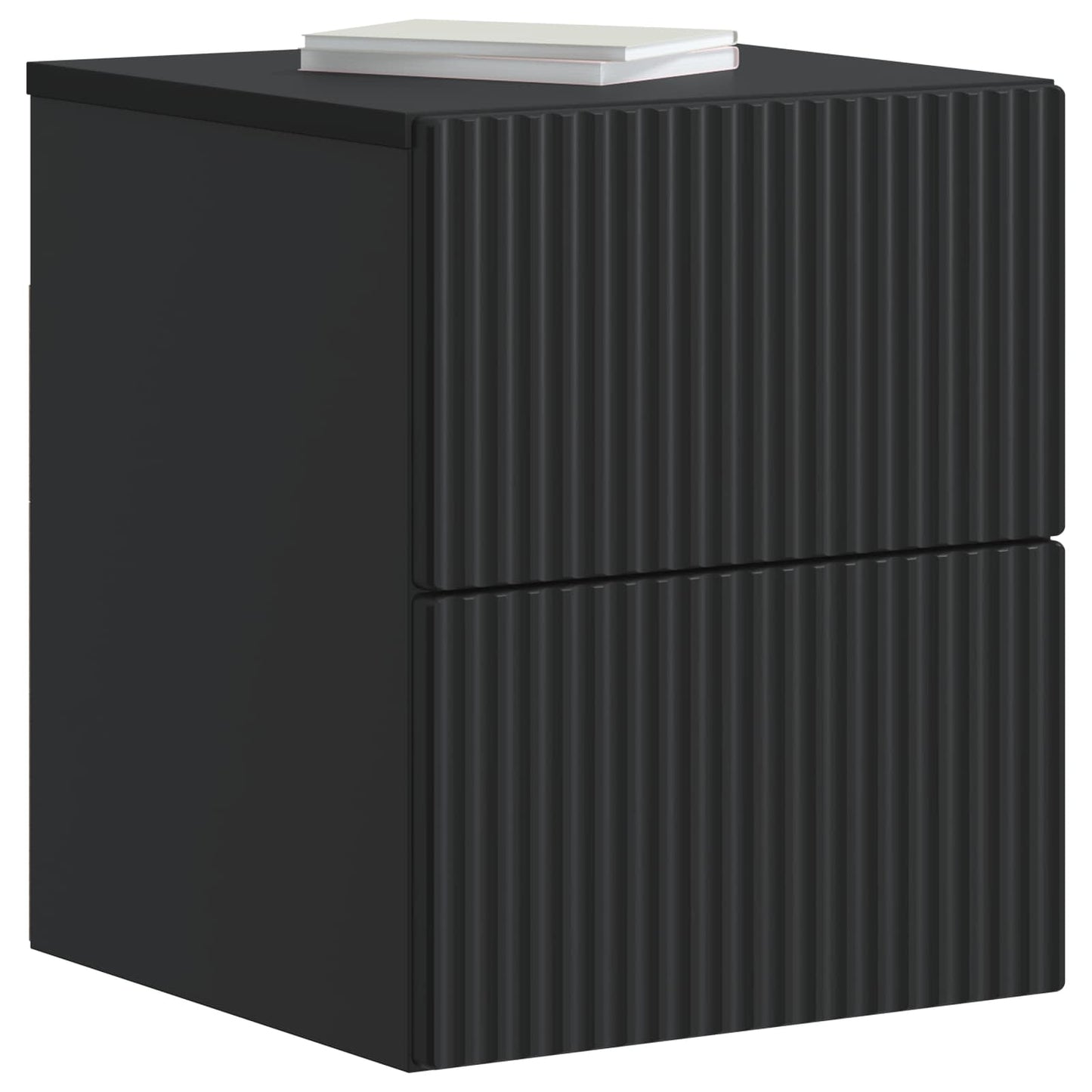 vidaXL Wall-Mounted Bedside Cabinet 2 pcs Black 33 x 34.5 x 40 cm