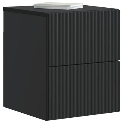 vidaXL Wall-Mounted Bedside Cabinet 2 pcs Black 33 x 34.5 x 40 cm